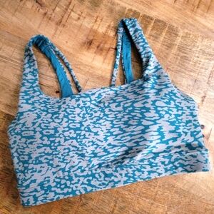 Athleta Blue/Grey Exhale Sports Bra, Size XS; NWOT